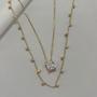 Imagem de Colar duplo zirconia banhado a ouro 18k