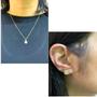 Imagem de Colar e Brinco Feminino Folheado a Ouro com Zircônia 45cm com extensor