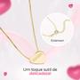 Imagem de Colar feminino aço dourado + pingente personalize coração caixa premium social casual presente moda