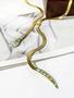 Imagem de Colar Feminino Com Borla E Corrente De Cobra Banhado a Ouro Com Strass Transparente À Prova D'água
