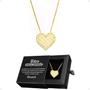 Imagem de Colar feminino dourado aço + pingente amor coração moda social presente edição limitada casual