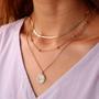 Imagem de Colar Feminino Tres Camadas Fino Coreano Corrente Dourado