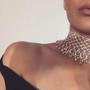Imagem de Colar Gargantilha Grosso Com Strass Brilhante Feminino, Colar Oco Com Pedras Preciosas De Cristal,