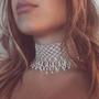 Imagem de Colar Gargantilha Grosso Com Strass Brilhante Feminino, Colar Oco Com Pedras Preciosas De Cristal,