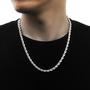 Imagem de Colar masculino aço inoxidável prata corrente cordão baiano/ Não oxida/ Presente para homem
