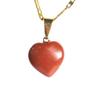 Imagem de Colar Mini Coração Jaspe Vermelho 15mm Pedra Natural Dourado