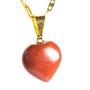 Imagem de Colar Mini Coração Jaspe Vermelho 15mm Pedra Natural Dourado