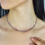 Imagem de Colar Minimalista de Ametista Facetada com Fecho em  Prata 925 - Sabedoria e Intuição