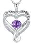 Imagem de Colar Mkhhy Infinity Heart Birthstone S925 prateado feminino