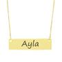 Imagem de Colar Nome Personalizado Chapinha Gravação Ayla Banhado Ouro 18K - 999004242