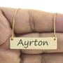 Imagem de Colar Nome Personalizado Chapinha Gravação Ayrton Banhado Ouro 18K - 999004160