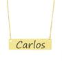 Imagem de Colar Nome Personalizado Chapinha Gravação Carlos Banhado Ouro 18K - 999004167