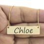 Imagem de Colar Nome Personalizado Chapinha Gravação Chloe Banhado Ouro 18K - 999004265