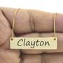 Imagem de Colar Nome Personalizado Chapinha Gravação Clayton Banhado Ouro 18K - 999004172