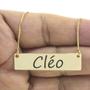 Imagem de Colar Nome Personalizado Chapinha Gravação Cléo Banhado Ouro 18K - 999004269