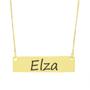 Imagem de Colar Nome Personalizado Chapinha Gravação Elza Banhado Ouro 18K - 999004298