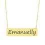 Imagem de Colar Nome Personalizado Chapinha Gravação Emanuelly Banhado Ouro 18K - 999004300