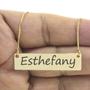 Imagem de Colar Nome Personalizado Chapinha Gravação Esthefany Banhado Ouro 18K - 999004307