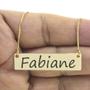 Imagem de Colar Nome Personalizado Chapinha Gravação Fabiane Banhado Ouro 18K - 999004312