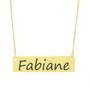 Imagem de Colar Nome Personalizado Chapinha Gravação Fabiane Banhado Ouro 18K - 999004312