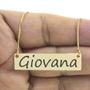 Imagem de Colar Nome Personalizado Chapinha Gravação Giovana Banhado Ouro 18K - 999004335