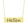 Imagem de Colar Nome Personalizado Chapinha Gravação Hellen Banhado Ouro 18K - 999004348