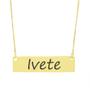 Imagem de Colar Nome Personalizado Chapinha Gravação Ivete Banhado Ouro 18K - 999004361