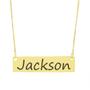 Imagem de Colar Nome Personalizado Chapinha Gravação Jackson Banhado Ouro 18K - 999004051