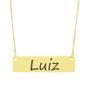 Imagem de Colar Nome Personalizado Chapinha Gravação Luiz Banhado Ouro 18K - 999004209