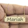 Imagem de Colar Nome Personalizado Chapinha Gravação Mariah Banhado Ouro 18K - 999004424