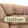 Imagem de Colar Nome Personalizado Chapinha Gravação Nathan Banhado Ouro 18K - 999004097