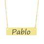 Imagem de Colar Nome Personalizado Chapinha Gravação Pablo Banhado Ouro 18K - 999004102