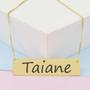 Imagem de Colar Nome Personalizado Chapinha Gravação Taiane Banhado Ouro 18K - 999004469