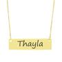 Imagem de Colar Nome Personalizado Chapinha Gravação Thayla Banhado Ouro 18K - 999004473