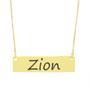 Imagem de Colar Nome Personalizado Chapinha Gravação Zion Banhado Ouro 18K - 999004487