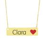 Imagem de Colar Nome Personalizado Coração Resinado Clara Banhado Ouro 18K - 999001267