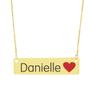 Imagem de Colar Nome Personalizado Coração Resinado Danielle Banhado Ouro 18K - 999001275