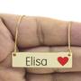 Imagem de Colar Nome Personalizado Coração Resinado Elisa Banhado Ouro 18K - 999001296