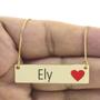 Imagem de Colar Nome Personalizado Coração Resinado Ely Banhado Ouro 18K - 999001181