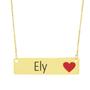 Imagem de Colar Nome Personalizado Coração Resinado Ely Banhado Ouro 18K - 999001181