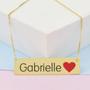 Imagem de Colar Nome Personalizado Coração Resinado Gabrielle Banhado Ouro 18K - 999001330