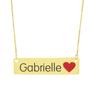 Imagem de Colar Nome Personalizado Coração Resinado Gabrielle Banhado Ouro 18K - 999001330