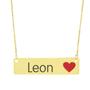 Imagem de Colar Nome Personalizado Coração Resinado Leon Banhado Ouro 18K - 999001202