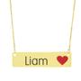 Imagem de Colar Nome Personalizado Coração Resinado Liam Banhado Ouro 18K - 999001071