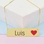 Imagem de Colar Nome Personalizado Coração Resinado Luis Banhado Ouro 18K - 999001207