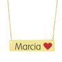 Imagem de Colar Nome Personalizado Coração Resinado Marcia Banhado Ouro 18K - 999001422