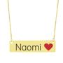 Imagem de Colar Nome Personalizado Coração Resinado Naomi Banhado Ouro 18K - 999001441