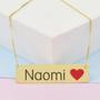 Imagem de Colar Nome Personalizado Coração Resinado Naomi Banhado Ouro 18K - 999001441