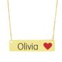 Imagem de Colar Nome Personalizado Coração Resinado Olivia Banhado Ouro 18K - 999001447