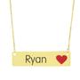 Imagem de Colar Nome Personalizado Coração Resinado Ryan Banhado Ouro 18K - 999001121